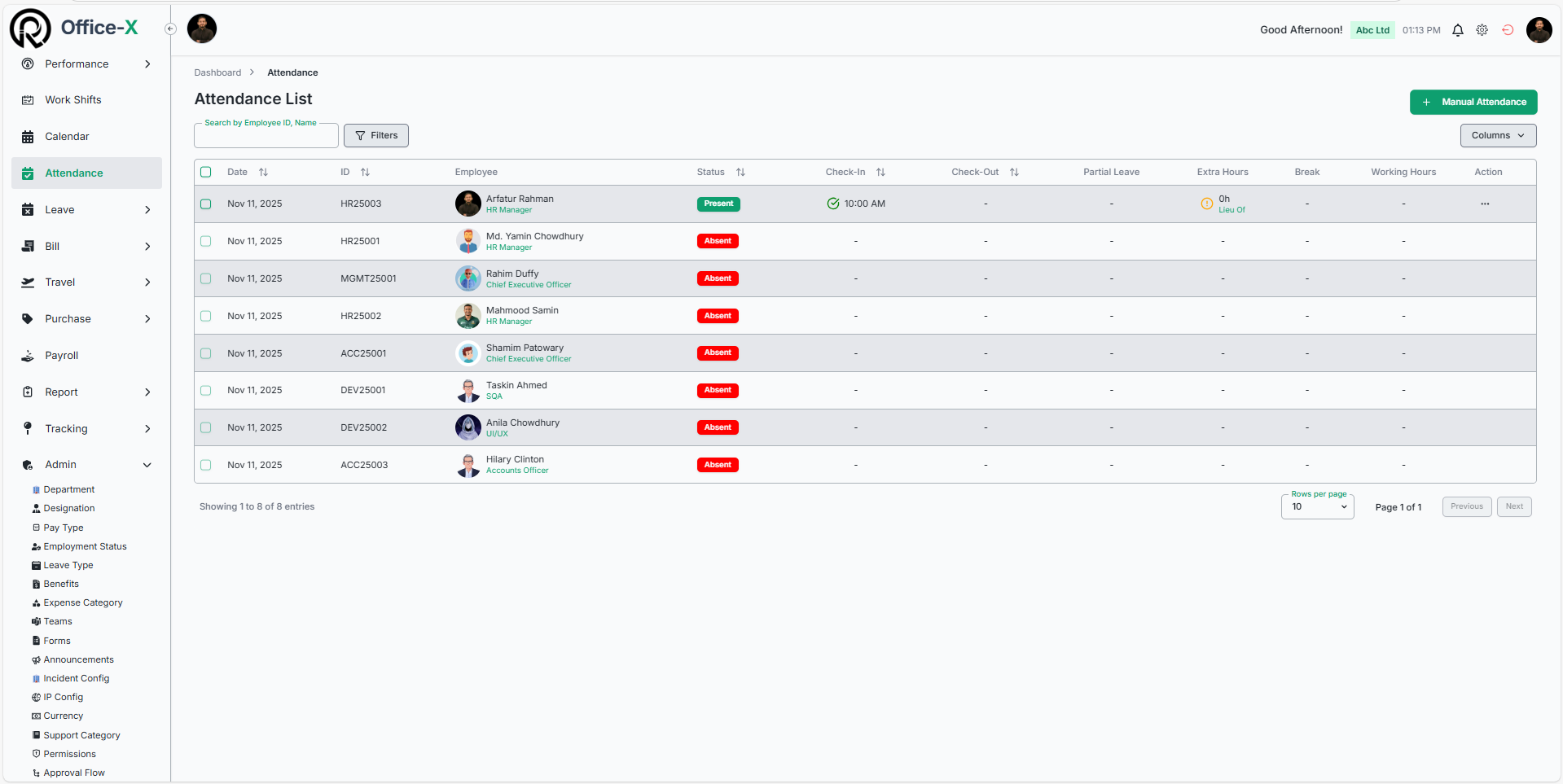 Attendance & Approvals
